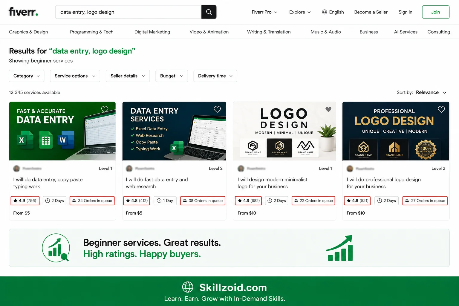 Fiverr Search Results