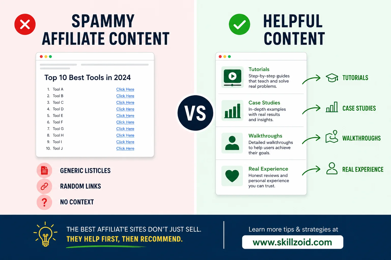 Wrong vs Right Affiliate Content